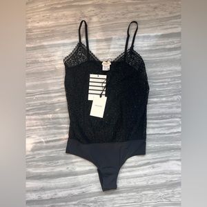 NWT Sézane Black Crochet bodysuit XS